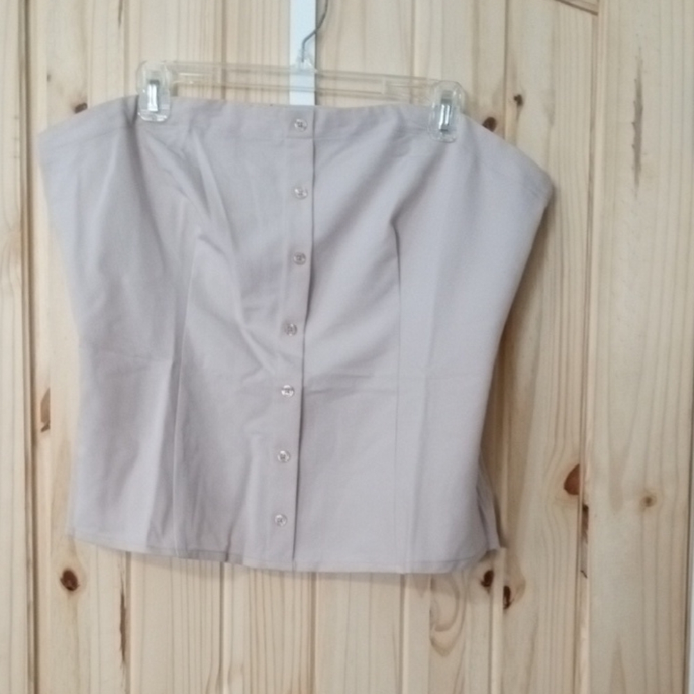 New York & Company Cream Strapless Top